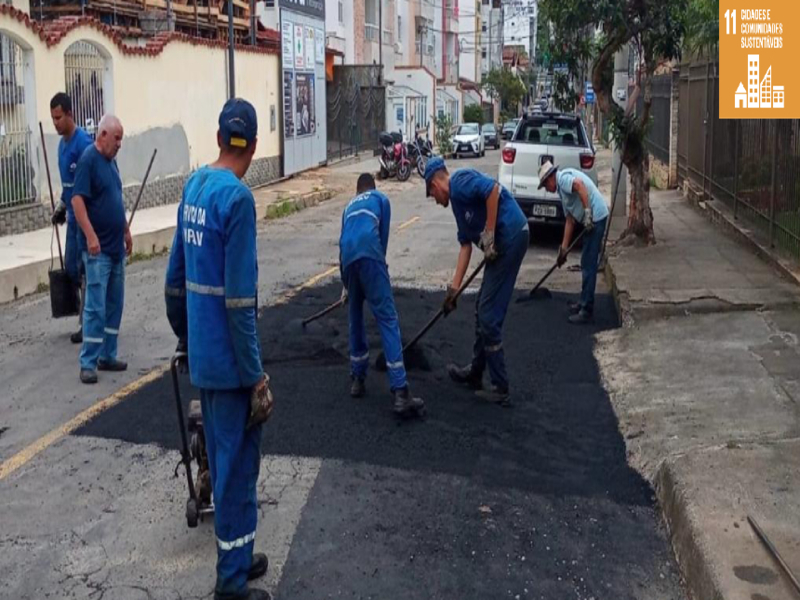 Prefeitura atende 24 bairros com operação tapa-buracos nesta segunda-feira, 23