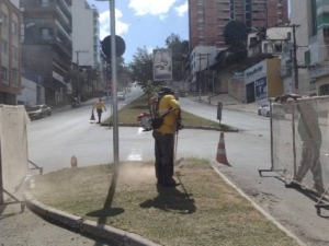 Prefeitura atende mais de 30 bairros com limpeza e poda de grama em seis dias
