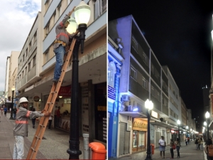 Prefeitura revitaliza iluminação do Calçadão da São João